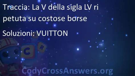 La V delle iniziali LV ripetute su costose borse Codycross Risposti